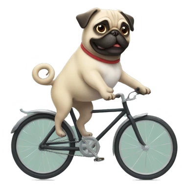 Pug on bycicle sticker