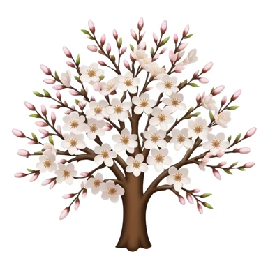 White cherry blossom tree sticker