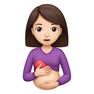  a brunette girl suffering from menstrual cramps sticker