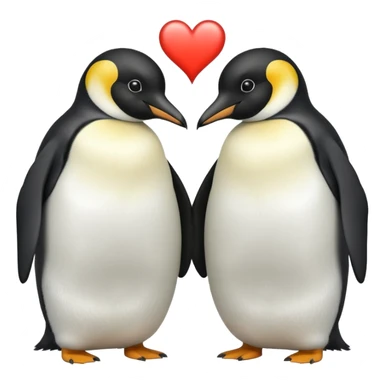 2 emperor penguins facing each other making a heart but no heart emoji sticker