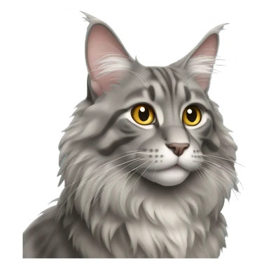 Gray Maine coon cat sticker