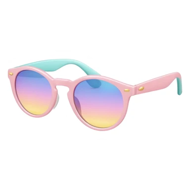 A colorful pair of Pastel sunglasses (aesthetic, loose object, apparel), seen from the side  sticker