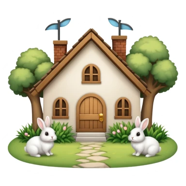 Bunnies besieging house sticker