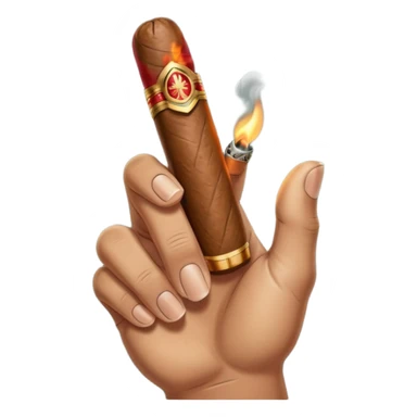 a hand holding a cigar sticker