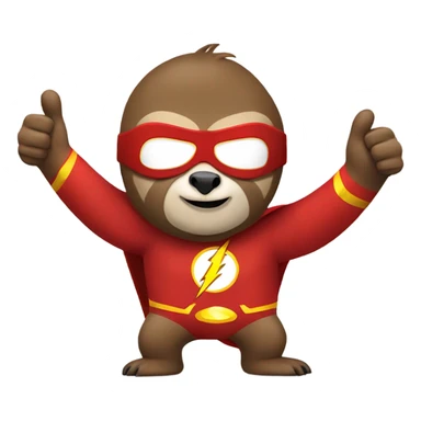 tired sloth The Flash shows thumbs up sticker