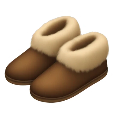 Brown slippers with fur sticker