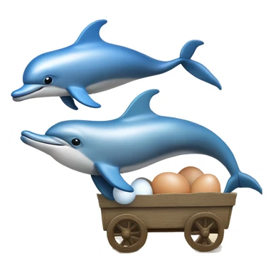 dolphin hatches an egg when dolphin takes the egg to a wagon and puts the egg in the wagon to hatch sticker