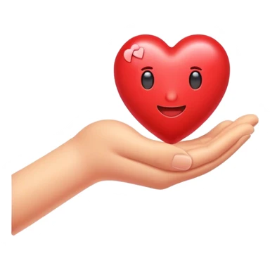 Giving heart in hand emoji  sticker