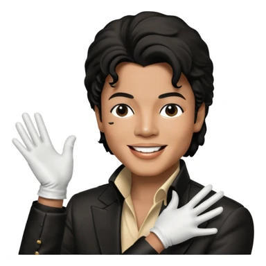 michael jackson is singing with mirco and white glove sticker