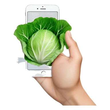 cabbage with phone and instargram logo on the phone i the hand sticker