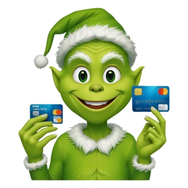 Grinch with credit card sticker