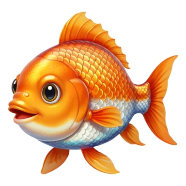 very cute aesthetic fish with big shiny eyes, colorful but soft scales, charming smile sticker