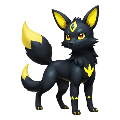 Shiny Exotic Excessive Mysterious Umbreon-Poochyena-Pokémon-Fakémon-hybrid-creature (full body) sticker