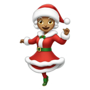 mrs santa claus dancing sticker