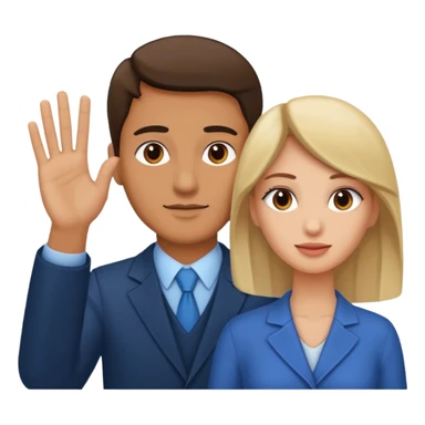 Man behind a bent over woman with his hand up sticker