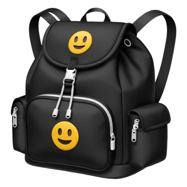 sac a dos de sport noir sans smiley sticker