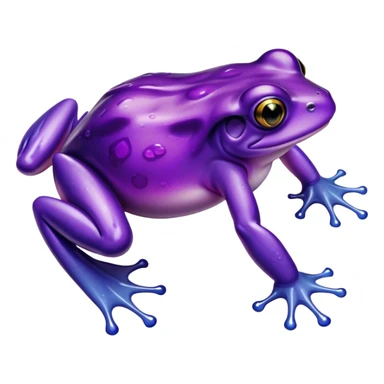 Gelatinous, translucent, fluorescent, purple frog sticker