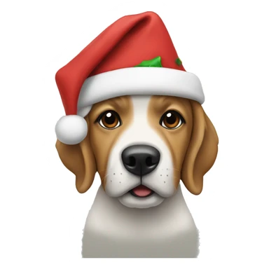 Dog wearing a Christmas hoodie  sticker