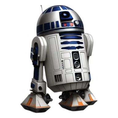 black and orange r2d2 sticker