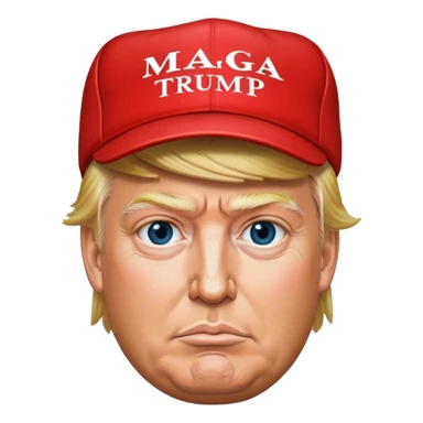 trump wearing MAGA cap sticker