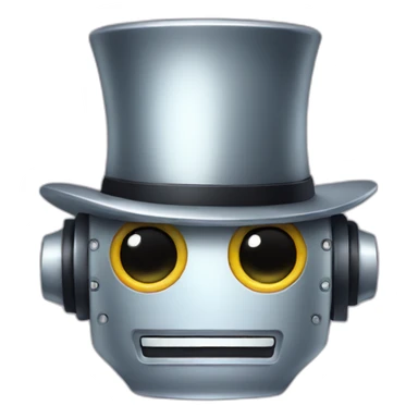 robot wearing a top hat sticker
