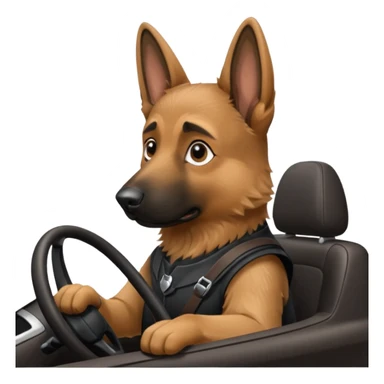 German shepherd driving  sticker