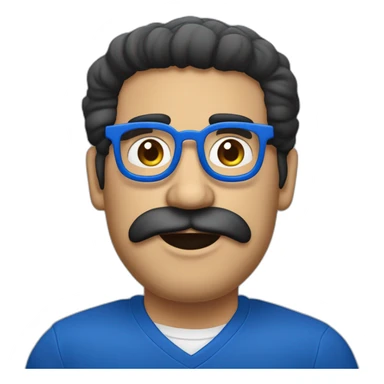 Hombre maduro, rubio canoso  con lentes azules redondos, con barba cana sticker