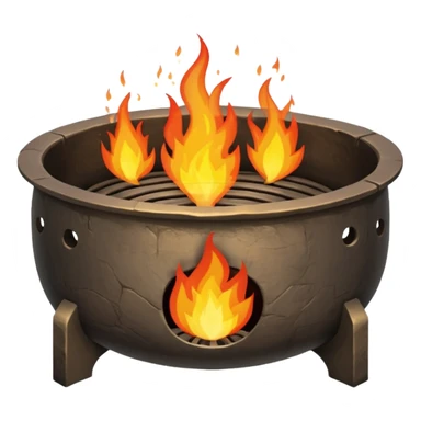can you make a really medieval looking spiritual metal fire basin with a fire coming out of the top sticker