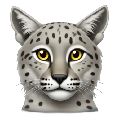 Bobcat cyan grey , yellow eyes  sticker