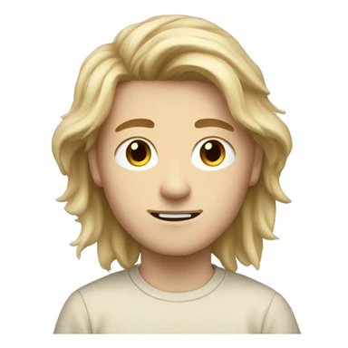 white german teen male with long messy blond hair and beige long sleeved short sticker