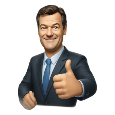 Markus Söder hyperrealistic thumbs up sticker