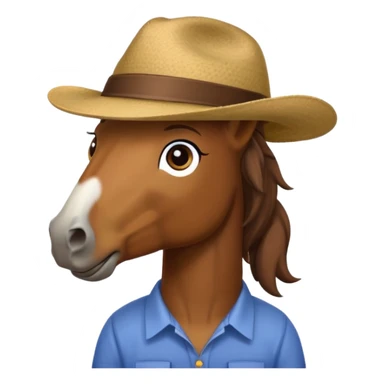 horse with hat and shirt sticker