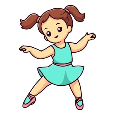 Happy girl dancing sticker