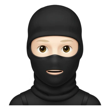 man in black balaclava with no eyes and mouth  sticker