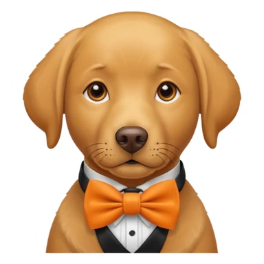 Labrador with orange bow tie, portrait sticker