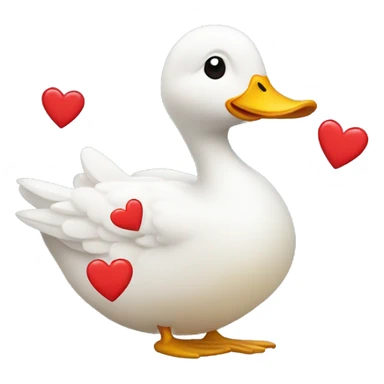 duck with hand full of hearts sticker