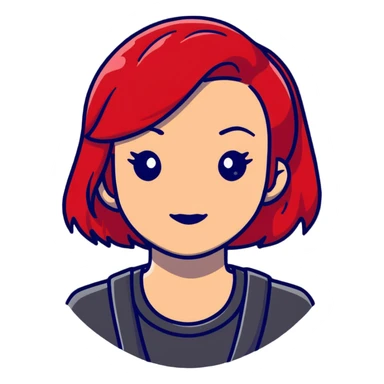 beautiful woman with vibrant red hair sticker