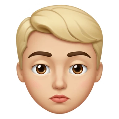 kissy face with suspicious eyebrows sticker