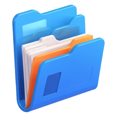 3D style blue shiny Windows folder icon no text sticker