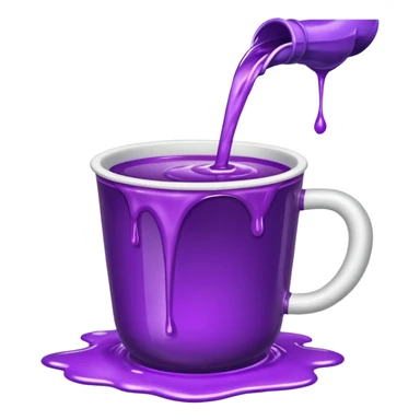 A cup of purple liquid spilling out of it sticker