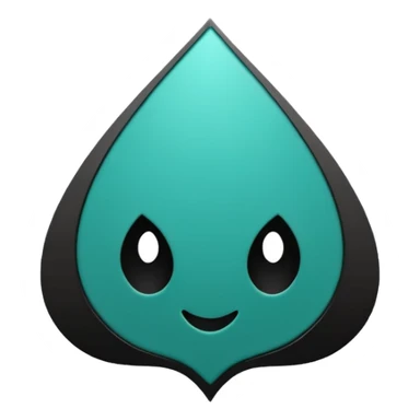 teal green with black, management logo transparent background sticker