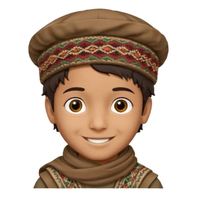 Creat a afghan boy with afghan pacol hat sticker
