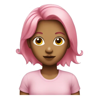 a girl with pink hair and a green shirt  sticker