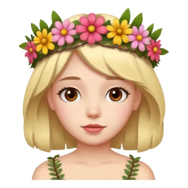 girl with flower on head sticker