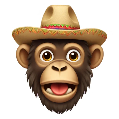 Monkey with hat mexican sticker