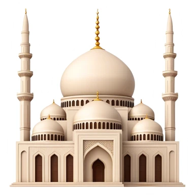 Cinematic Realistic Mohammad Al-Amin Mosque Landmark Emoji, showcasing the intricate architecture of the mosque rendered with rich textures and majestic, soft lighting. sticker