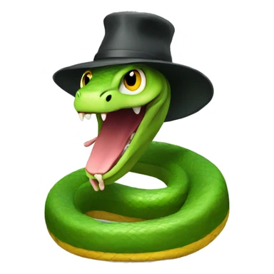 Snake with a hat sticker