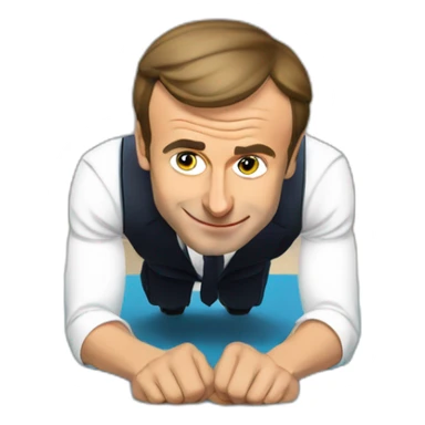 emmanuel macron doing push ups sticker