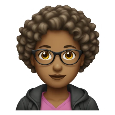 a girl with glasses curly hair  sticker