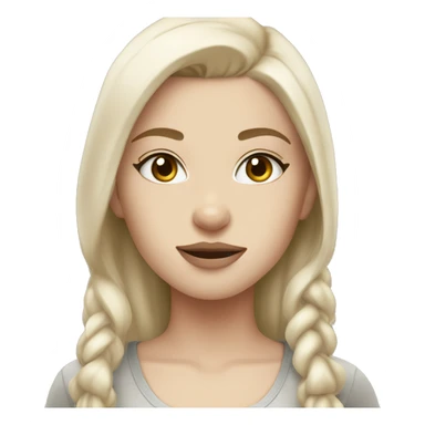 Ash blonde girl grey eyes with white pitbull sticker